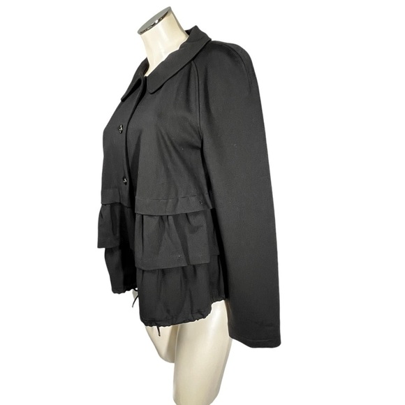ESCADA SPORT Black Peplum Lined Drawstring Jacket Top Women's Size L EU42 - Picture 2 of 16